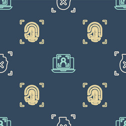 set line rejection face recognition fingerprint vector image