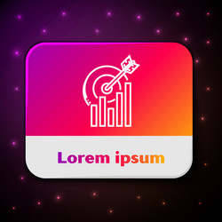 white line target with graph chart icon isolated vector image