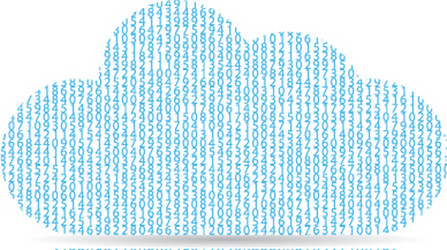 cloud digital network data on a white background vector image