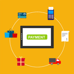 concept online and mobile payments for web page vector image