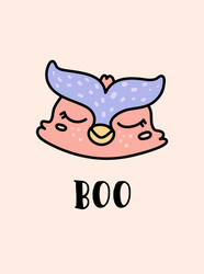 Cute baby owl hand drawn character vector