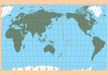 Map world oceans and continents on a flat vector