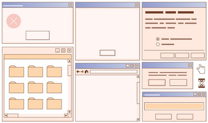 retro user interface kit vector image