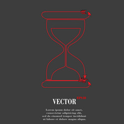 Sand clock glass timer flat modern web button vector