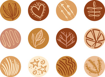 bundle boho set icons vector image