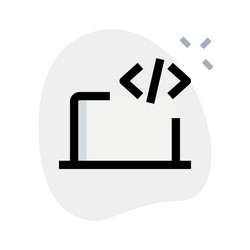 editing or executing programming in laptop vector image