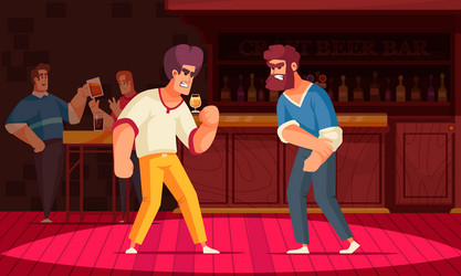 fight in bar composition vector