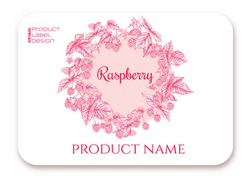 Raspberry ripe berries on branch template vector