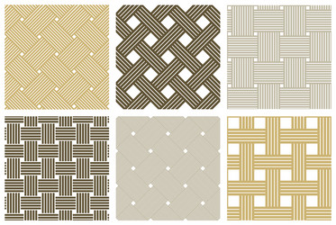 seamless weaving patterns set linear backgrounds vector