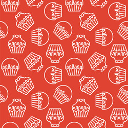 cupcake seamless pattern for use as background vector image
