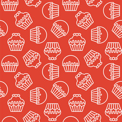 Cupcake seamless pattern for use as background vector