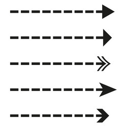 dashed arrow set direction indicator group simple vector image