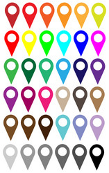 different color navigation gps icons thin line vector image