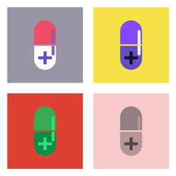 flat icon design collection capsule with cross vector image
