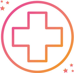 isolated cross inside circle gradient style icon vector image