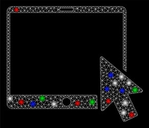 bright mesh 2d tablet arrow pointer with light vector image