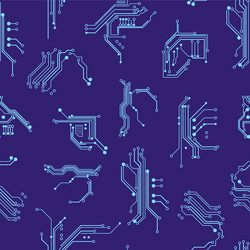 circuit board elements seamless pattern background vector image