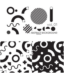 geometric elements seamless patterns vector image