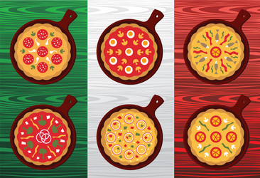 italian pizza flavors vector