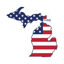 3d isometric map of michigan is a state of united Vector Image