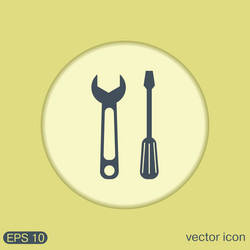 Screwdriver and wrench symbol settings sign vector