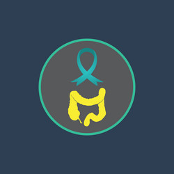 Colon cancer logo icon design template vector