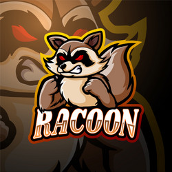 Cool Racoon Esports Mascot Logo Vector Image