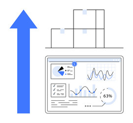 growth visualization with analytics dashboard vector image