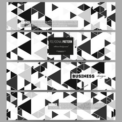 banners set triangular pattern abstract vector image