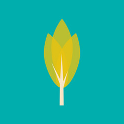 flat with shadow icon and mobile application tree vector image