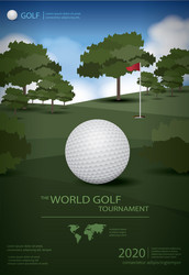 poster golf champion template design vector