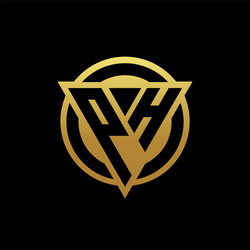 Hp logo monogram with triangle shape and circle Vector Image