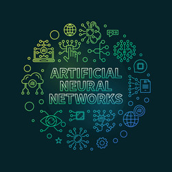 artificial neural networks concept line round vector image