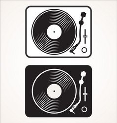 Black and White Turntable Icon Vector Image