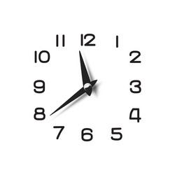 clock dial with pointers and numerical symbols vector