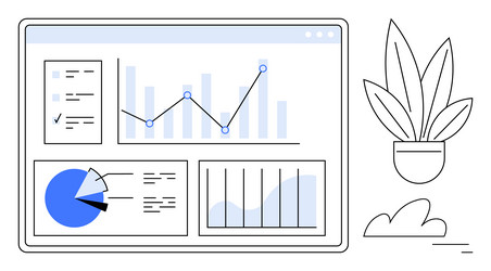 data analytics dashboard with various charts vector image