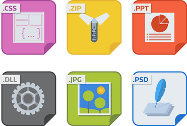 file types and formats labels icon presentation vector image