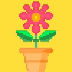 flower in a pot pixel art and creating your own vector image