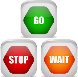 Go, Stop, Wait Traffic Signs vector image