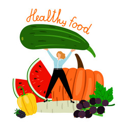 Organic healthy food concept vector