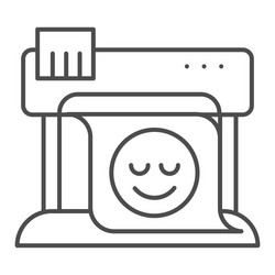 plotter thin line icon large format printer vector