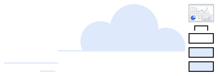 cloud-based data management with analytics vector image