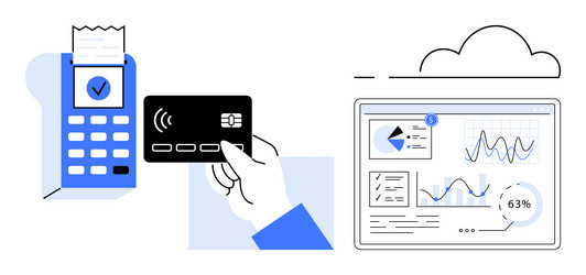 contactless payment and cloud-based data analytics vector image