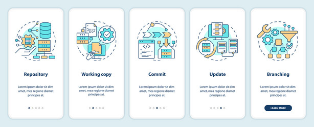 source control concepts onboarding mobile app vector image