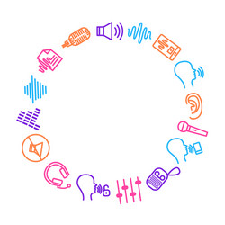 Speech recognition device thin line round design vector