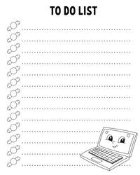 To do list printable template lined sheet Vector Image