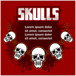 necklace of skull - template for designs vector