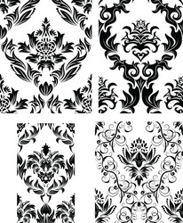 damask patterns set vector image
