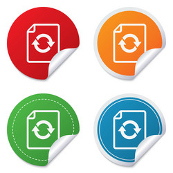 file document refresh icon reload doc symbol vector image