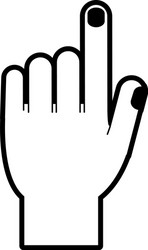 Hand with index finger up icon image vector